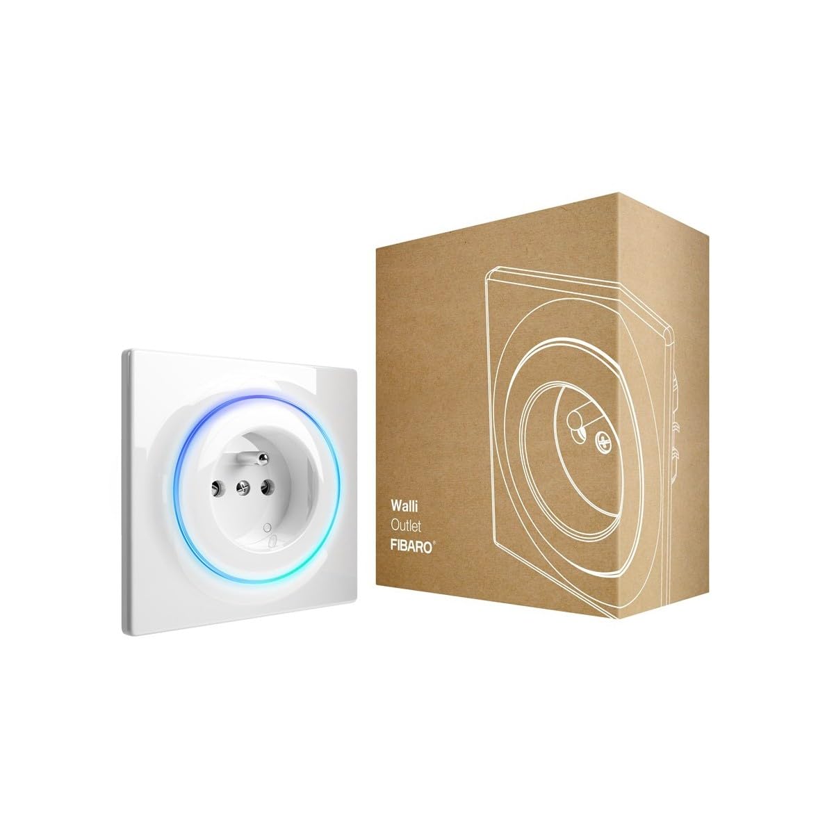 Fibaro Walli Outlet Type E/Z-Wave Plus Intelligent Socket, Smart Outlet, FGWOE-011 , White