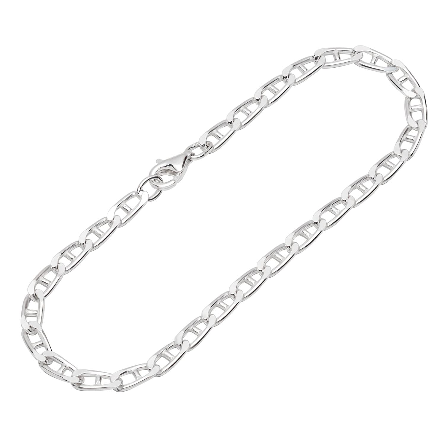 NKlaus bracelet 925 sterling silver 19cm bar long tank chain diamond plated ladies bracelet 12400