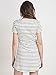 Persun Women Monochrome Stripe Short Sleeve Shift Dress, White, Medium