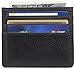DEEZOMO Genuine Leather RFID Blocking Card Case Wallet Slim Super Thin 6 Card Slots Compact Wallet - Black