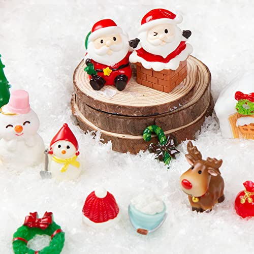 Shindel 36PCS Christmas Miniature Figurines, Miniature Christmas Decorations Mini Christmas Figurines Fairy Garden Accessories Xmas Resin Decorations for Christmas Party