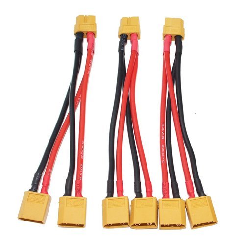 Xiboya textile 3 Sets XT60 Parallel Battery Connector Cable for RC Multicopter Quadcopter