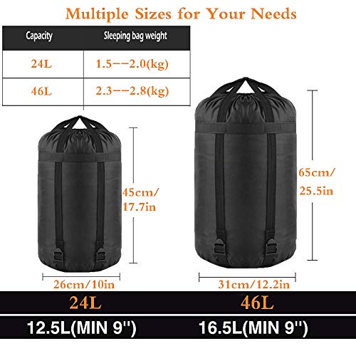 HOOMBOOM Compression Stuff Sack, 2-Pack 46L Waterproof Sleeping Bags Storage Stuff Sack Organizer, Great for Backpacking and Camping - Thumbnail 3