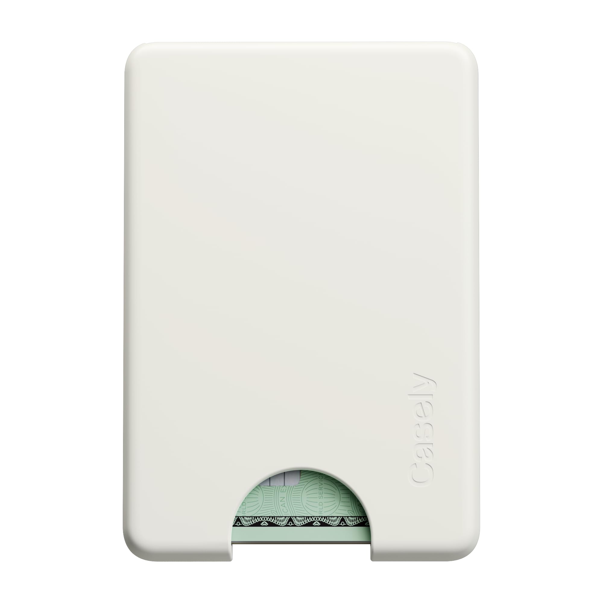 Casely MagWallet | Soft White | Slim Wallet Card Holder | Compatible with MagSafe | Soft-Touch Hard Silicone | Holds Up to 3 Cards
