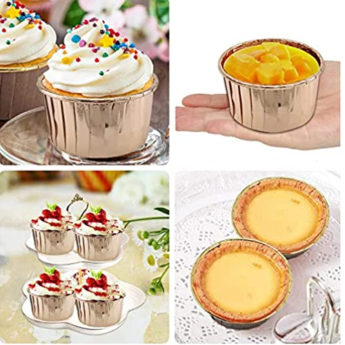 SLGZXXY 50pc Champagne Baking Cups Cupcake Liners Muffin Tins