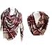 vesfashion 2pcs Scarf Plaid&Tartan Infinity Scarf for Women Classic Large Blanket Scarf Stylish Gorgeous Wrap Shawl Soft Shawl