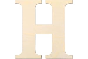 YRONTY 12 Inch Wooden Letters H, 1/5 Inch Thick Blank Unfinished Wood Letter Wooden Sign Board for Painting, Craft and Home Wall Decoration