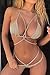 QINSEN Bikini Sets for Women Braid Criss Cross Bandage 2PCS Swimsuit Beige S