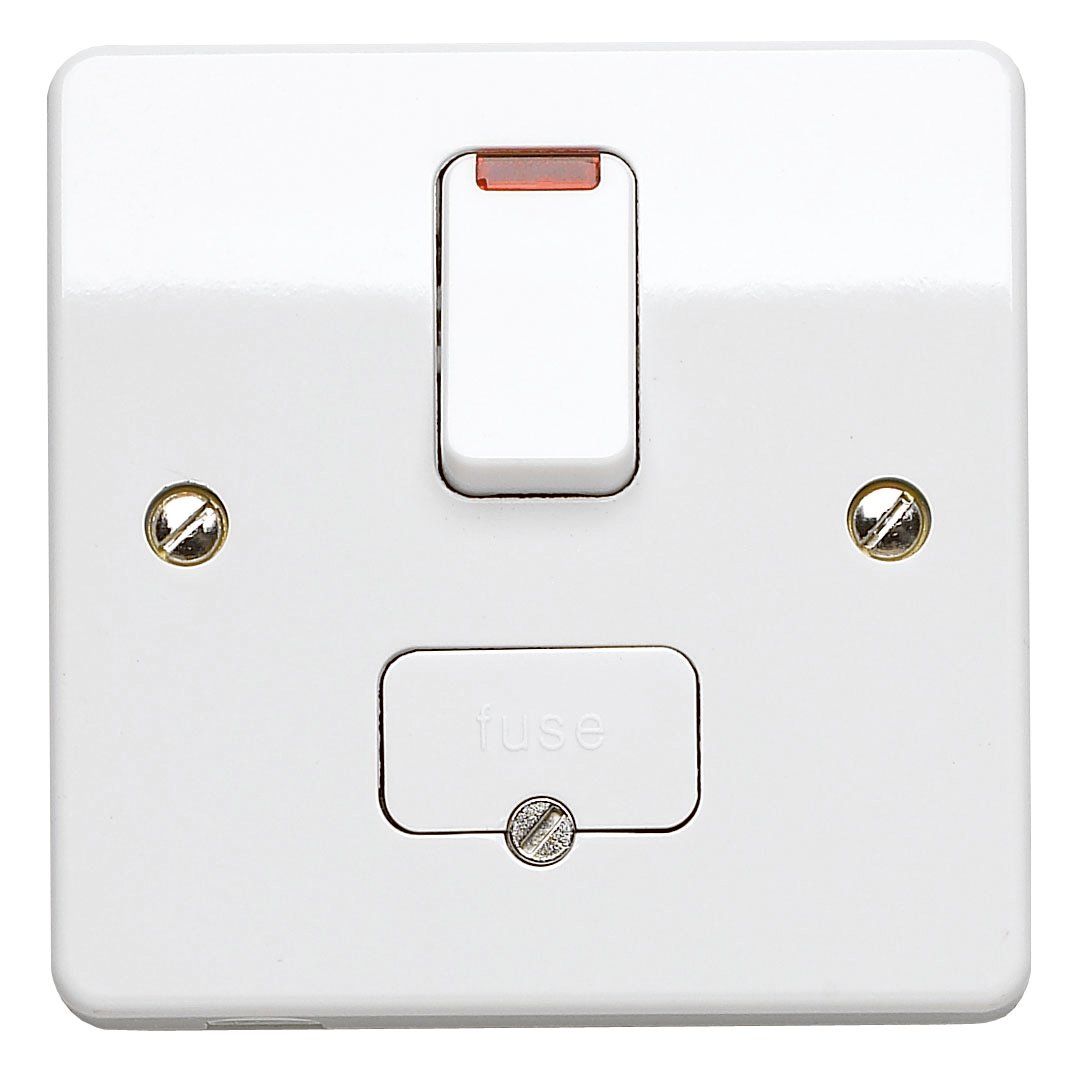 MK Logic Plus K370 WHI 13A Double Pole Switched Connection Unit/w.flex & neon