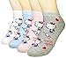 JJMax Women's Hello Kitty Cute Cotton Blend Ankle Socks Set (Milk Kitty)