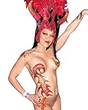 Blaze Body Temporary BODY ART Dancer Stripper Devil Costume Xotic Eyes