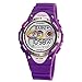 Pasnew LED Waterproof 100m Sports Digital Watch for Children Girls Boys (Purple)