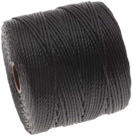 Beadaholique BeadSmith Super-Lon Twisted Nylon Cord, Size 18, Black
