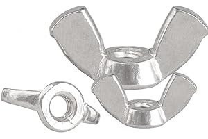 QWUEE M8 Wing Nuts,304 Stainless Steel Wing Nuts Fasteners Parts Butterfly Nut,Hand Twist Secure Fasteners,10Pcs