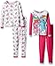 My Little Pony Girls' Little Girls' 4-Piece Pajama Set, Pink/White, 6
