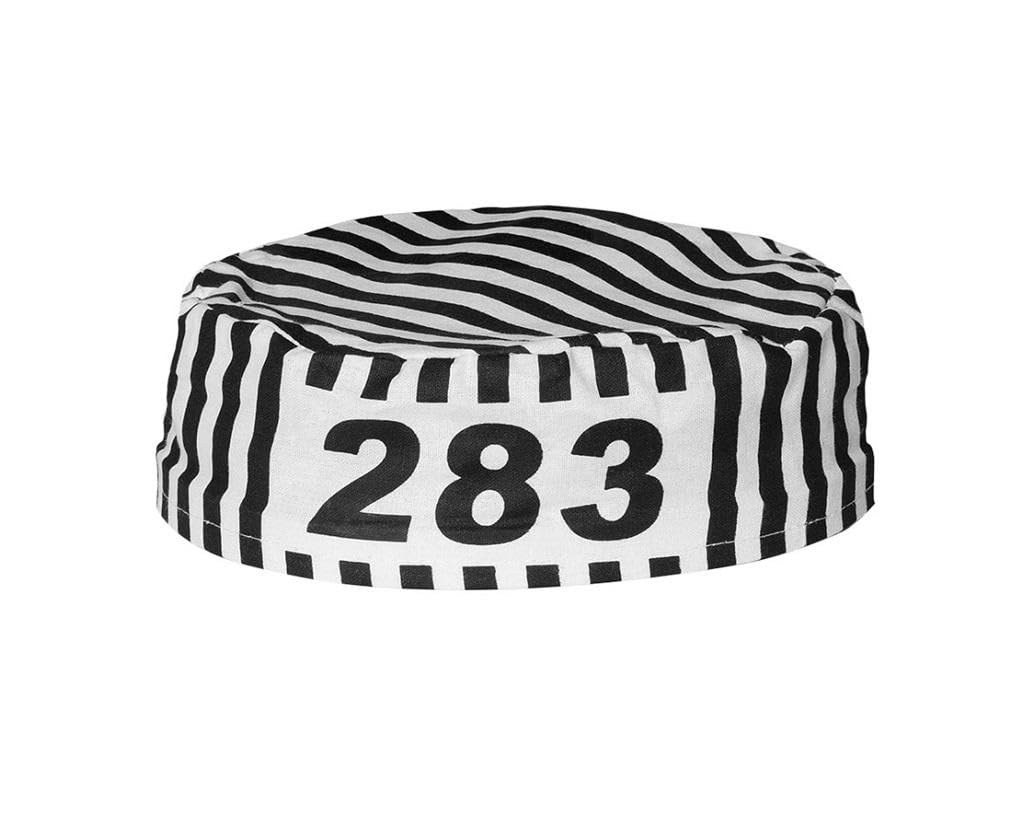 Boland 93900 Catcher Cap - Black and White Party Hat with Number 283 Print, Perfect for Costumes, Hen Parties, and Theme Events