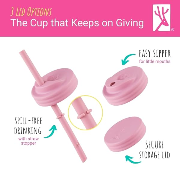 ELK AND FRIENDS KIDS & TODDLER CUPS | THE ORIGINAL GLASS MASON JARS 8 OZ WITH SILICONE STRAWS WITH STOPPERS | SMOOTHIE CUPS | SPILL PROOF SIPPY CUPS FOR TODDLERS