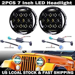 Amazon.com: 7 Inch For Jeep CJ CJ5 CJ7 LED Round Headlights Hi/Lo