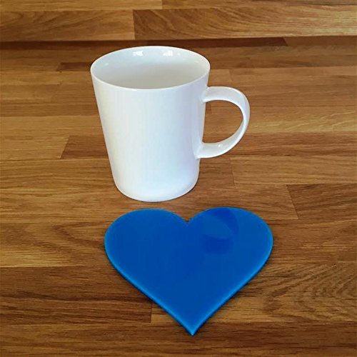Super Cool Creations Coasters - Heart Shaped - Bright Blue - 8 Set