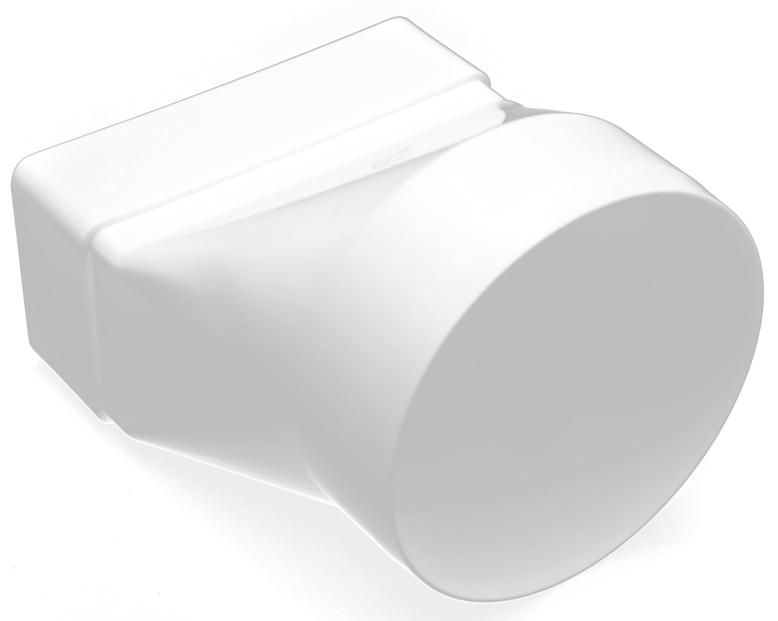 H&C VENT Ventilation Ducting Adaptor │ Transition Straight Connector - Round to Flat Rectangular │ PVC Duct Pipe │ Square Exhaust Transition Adapter │ Tumble Dryer Extractor Fan Conditioner Air Con