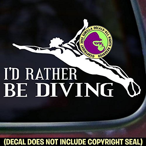 RATHER BE DIVING Springboard Diver MALE Vinyl Decal Sticker E