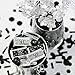 Black and Silver 50th Birthday Mini Candy Bar Wrappers, Shiny Foil - 45 Stickers