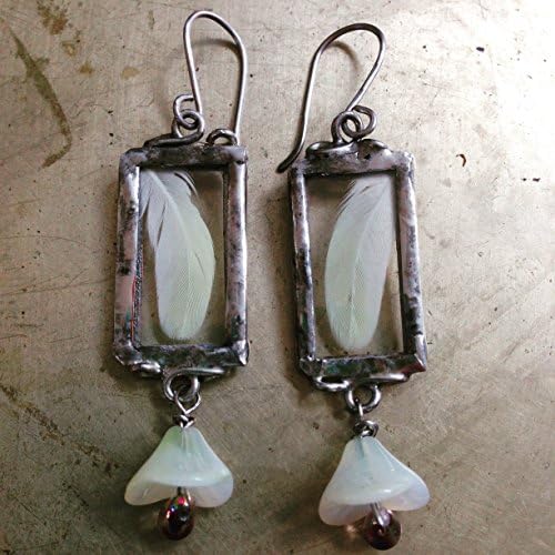 Flower and Feather Earrings Bird Lover Spring Jewelry