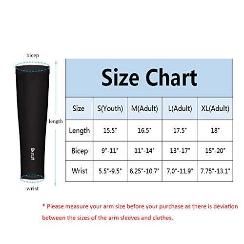 Arm Sleeves Medium Black Aegend Cool Arm Sleeves UV Protection for Men Women Youth Arm Warmers for Cycling Golf Baseball Basketball Tattoo Cover Elbow Sleeves