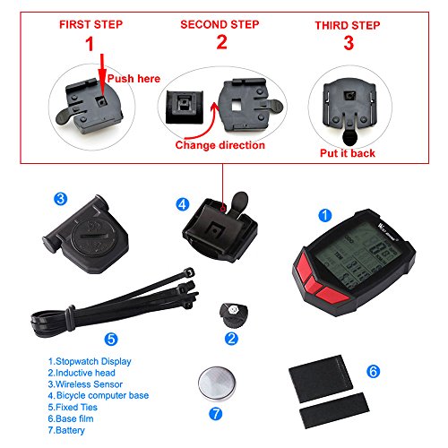 image for Bike Computer - IREGRO Wireless Waterproof Bicycle Odometer with LCD B