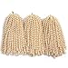 Aigemei 3 Packs Spring Twist Hair Crochet Braids Ombre Braiding Hair Synthetic Crochet Hair Extensions Black Color #613