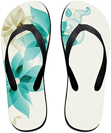 Women Unisex Men's Vintage Inspired Floral Elegance With Abstract Vibrant Slim Sandal For Beach Antimicrobial Shower &amp; Water S