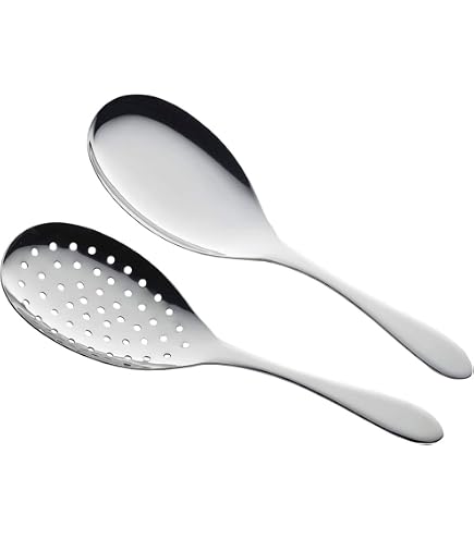 Tsubame Sanjo Hammared Style Small Stainless Steel Slotted Ladle - 21c - My Cookware Australia