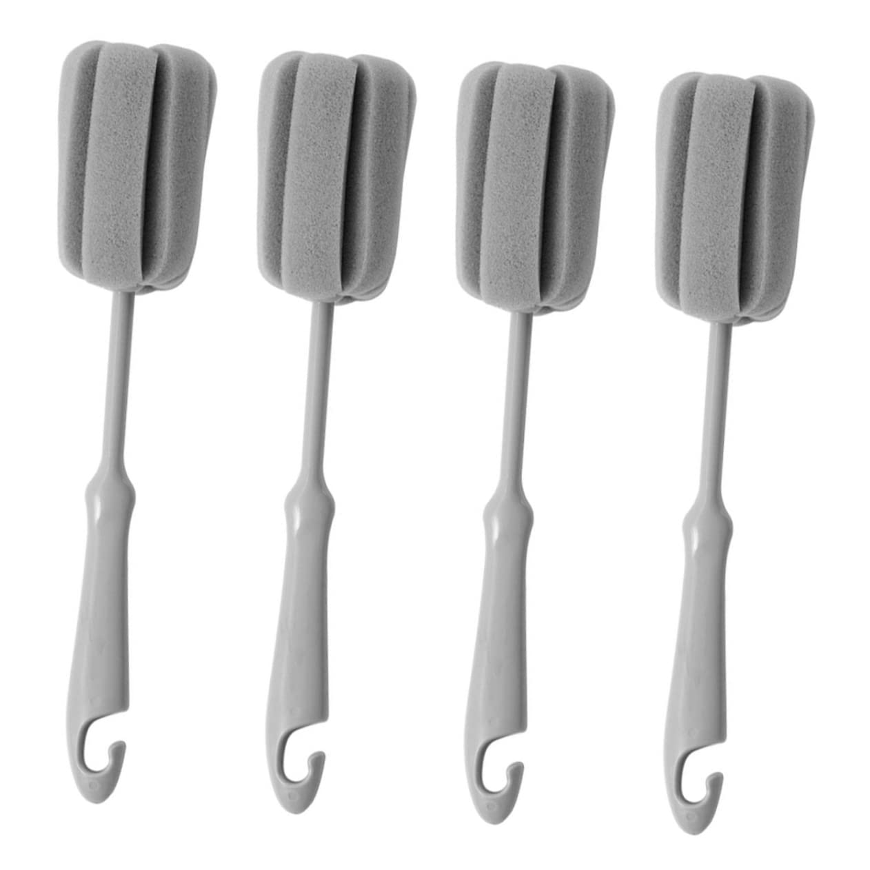 HOMSFOU 4 Pcs Long Handle Sponge Brush Bottle Sponge Bottle Cleaning Glass Tumbler Glass Cleaner Water Brush Cups Mug Cup Water Pp