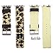 Bandmax Fabric Replacement Strap Compatible Apple Watch, Bandmax Stainless Steel Metal Clasp Buckle Comfortable Denim Fabric Watch Band Compatible Apple Watch Series 3/2/1(Leopard Pattern 42MM)