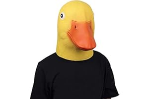 MOLEZU Duck Head Mask for Adult Halloween Deluxe Latex Animal Mask Novelty Duck Bill Costume. (Yellow)