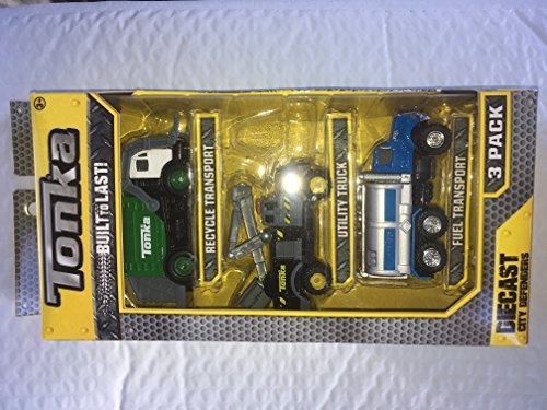 Tonka Deicast City Defenders 3-Pack: Recycle Transport, Utility Truck, Fuel Transport