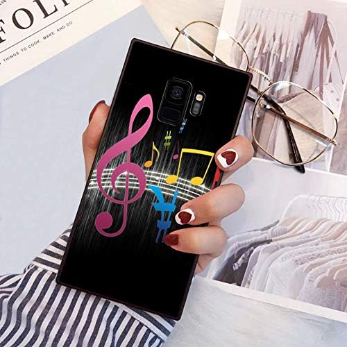 Square Music Notes Samsung Galaxy S9 Plus Case, JQLOVE All-Inclusive Full-Body Shockproof Protective Phone Cover, Case for Samsung Galaxy S9 Plus Music Notes