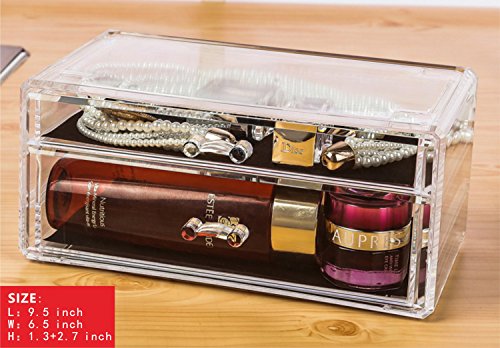 image for Cq acrylic Large 9 Tier Clear Acrylic Cosmetic Makeup Storage Cube Org