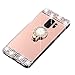 Galaxy S9 Case Mirror, Miniko(TM) 3D Luxury Bling Glitter Diamond Crystal Ring Holder Stand Kickstand Mirror Phone Case Cover for Samsung Galaxy S9 Rose Gold Pink