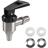 Stainless Steel Beer Beverage Dispenser Replacement Spigot Faucet Black Handle for Coffee Jar Juice Cold Hot Water Wine Beer Drink barrel Milk tea bucket by MUGLIO(16mm)