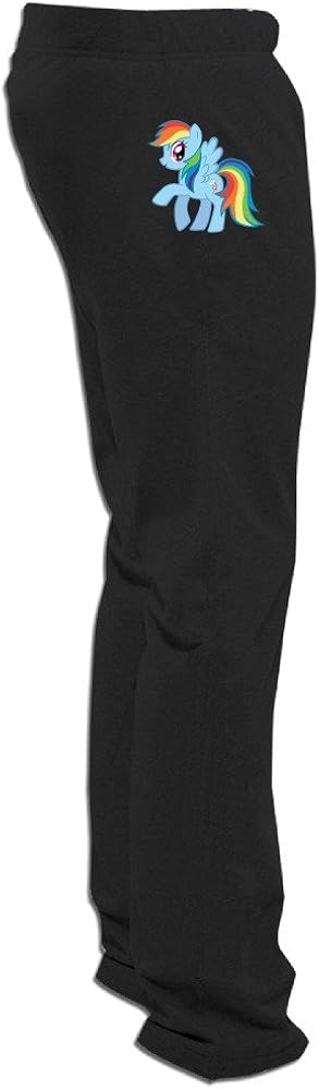 MZONE Cool Rainbow Horse Sweatpants For Men Black