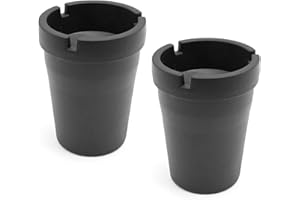 Hoypeyfiy 2 Black Smokeless Ashtray Car Butt Bucket Ashtray Cigarette Extinguisher Cigarette Self-Extinguishing Cup