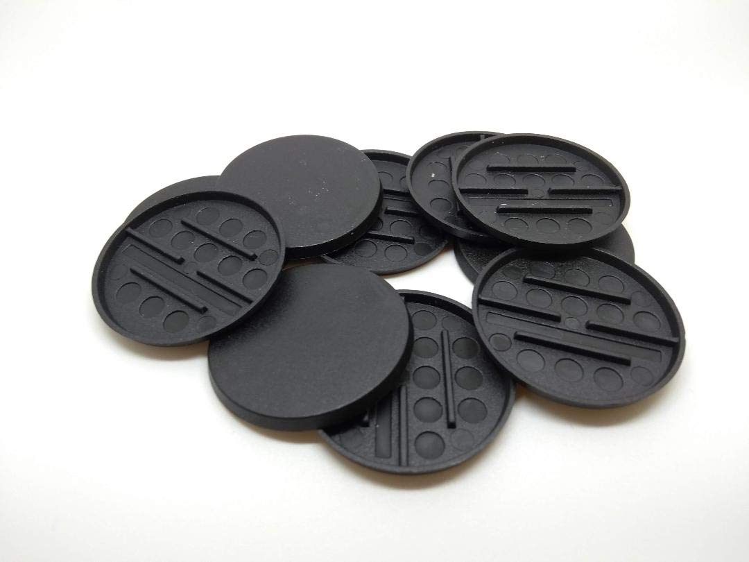 BigCherry Plastic Wargaming Bases, 10 x 40mm Round Character,Black