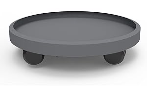 WANDERINGDONKEY 14 Inch Heavy Duty Plant Caddie with Wheels,Rolling Plant Stand Pot Trolley,Wheeled Planter Saucer Tray,Potted Flower Mover Dolly with Casters Round Coaster for Indoor Outdoor