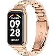 MIJOBS Strap for Xiaomi Smart Band 8 Active/Redmi Smart Band 2 Zinc Alloy Replacement Wrist WatchBand for Xiaomi Mi Band 8 Active Fitness Tracker