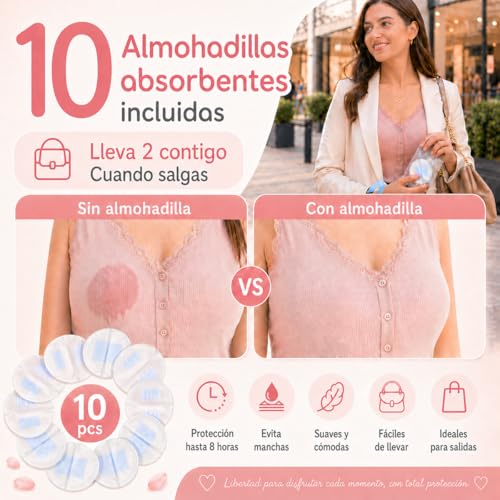NOMEY 35-EN-1 Extractor De Leche Eléctrico Portátil Manos Libre Silencioso, Kit Saca Leche Perfecto Con Batería De Mayor Duración Y Pantalla Led, 3 Modos Y 9 Niveles, Brida de 17, 19 Y 21 mm, Rosa