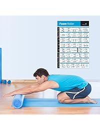 NewMe - Póster de rodillo de espuma laminada para el hogar o el gimnasio, guía ilustrada con 40 ejercicios de liberación miofascial, para mejorar la recuperación y el rendimiento, para hombres y mujeres, 20.0 x 30.0 in