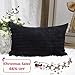 Home Brilliant Fall Decor 12x20 Pillow Cover Rectangle Striped Corduroy Solid Cushion Cover Throw Oblong Pillowcase for Lumbar, 12 x 20, Black