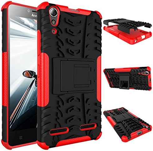 for Lenovo K3 Case, Hard PC+Soft TPU Shockproof Tough Dual Layer Cover Shell for 5.0" Lenovo K30, A6000, Red