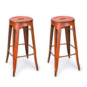 Orange Metal Bar Stools Images